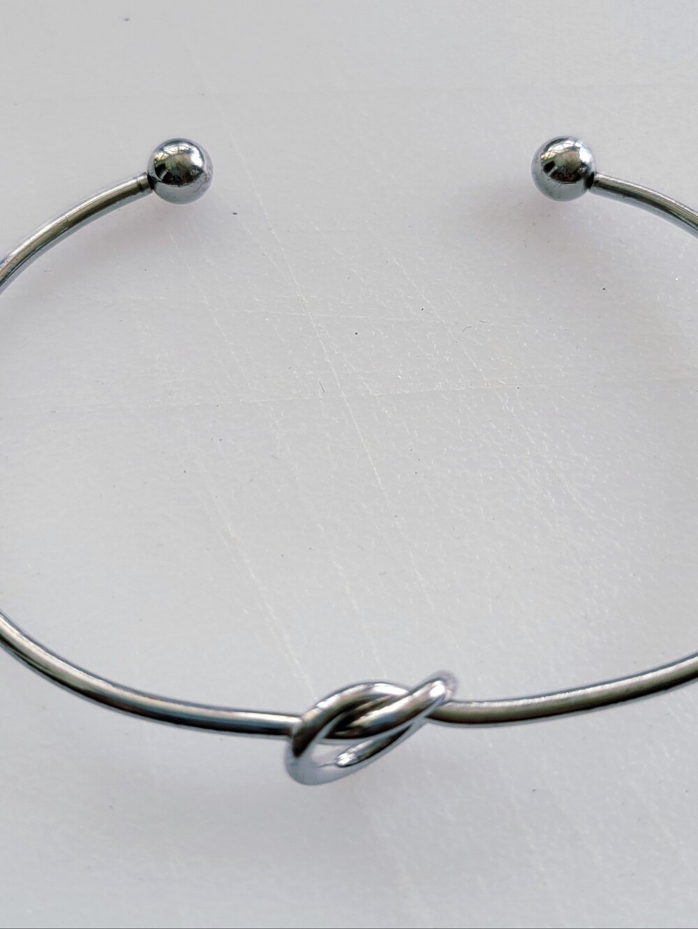 Silver Knot Bangle Bracelet - Women Jewelry